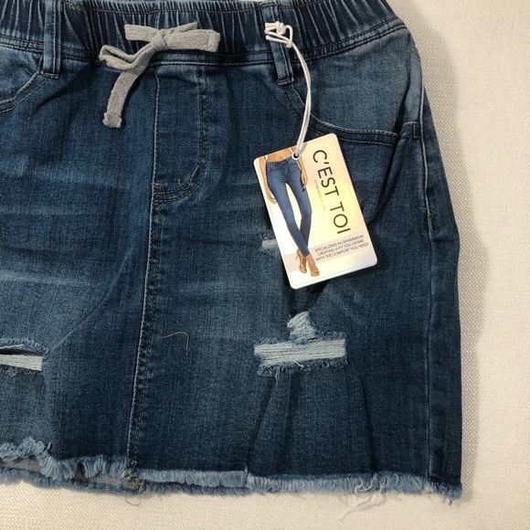 C'est Toi Mini blue jean denim skirt Medium M - Picture 9 of 11